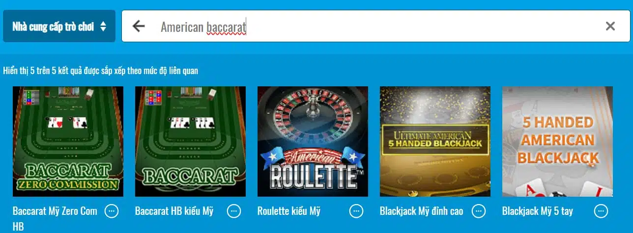 Punto Banco Baccarat trực tiếp