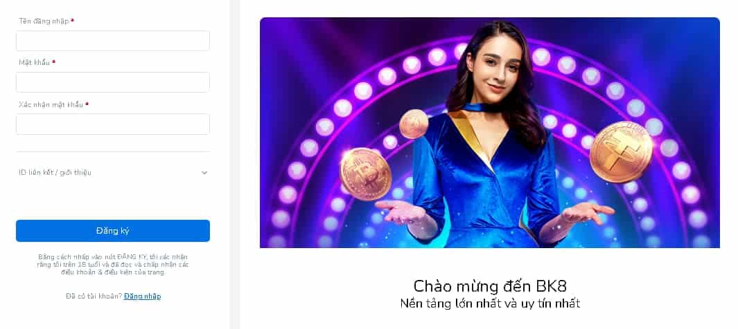 BK8 Tao tai khoan