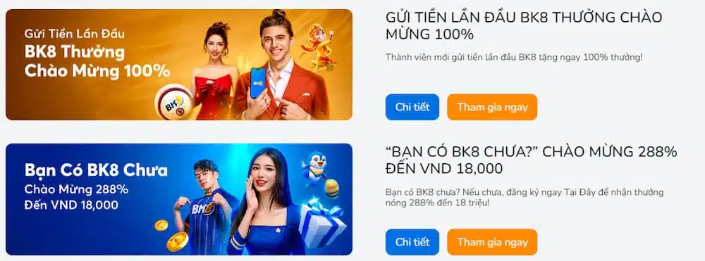Các nhà cái tặng 100k khi đăng ký Chương trình khuyến mãi và thưởng hấp dẫn