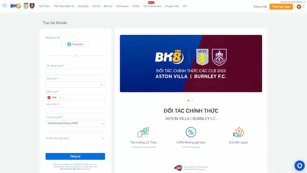 Truy cập và mở tài khoản tại cổng game bắn cá online uy tín