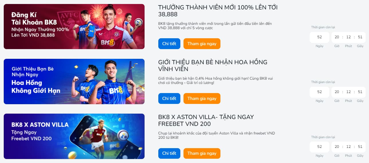 Tiền thưởng & Khuyến mãi